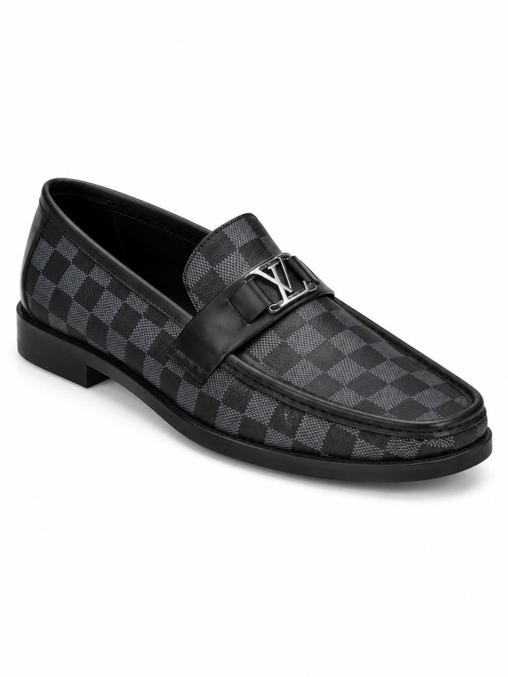 LV GREY CHECK LOAFER