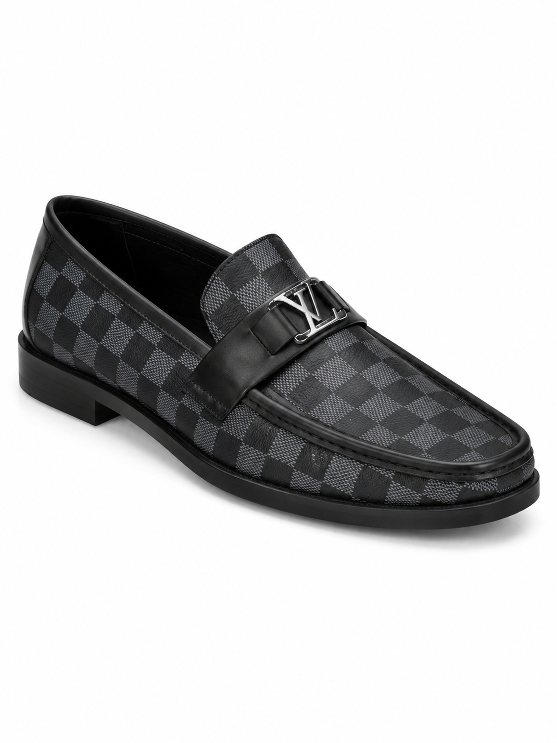 LV GREY CHECK LOAFER