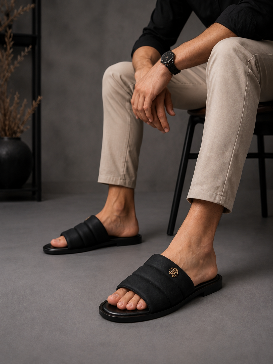 BLACK RBC SLIPPER