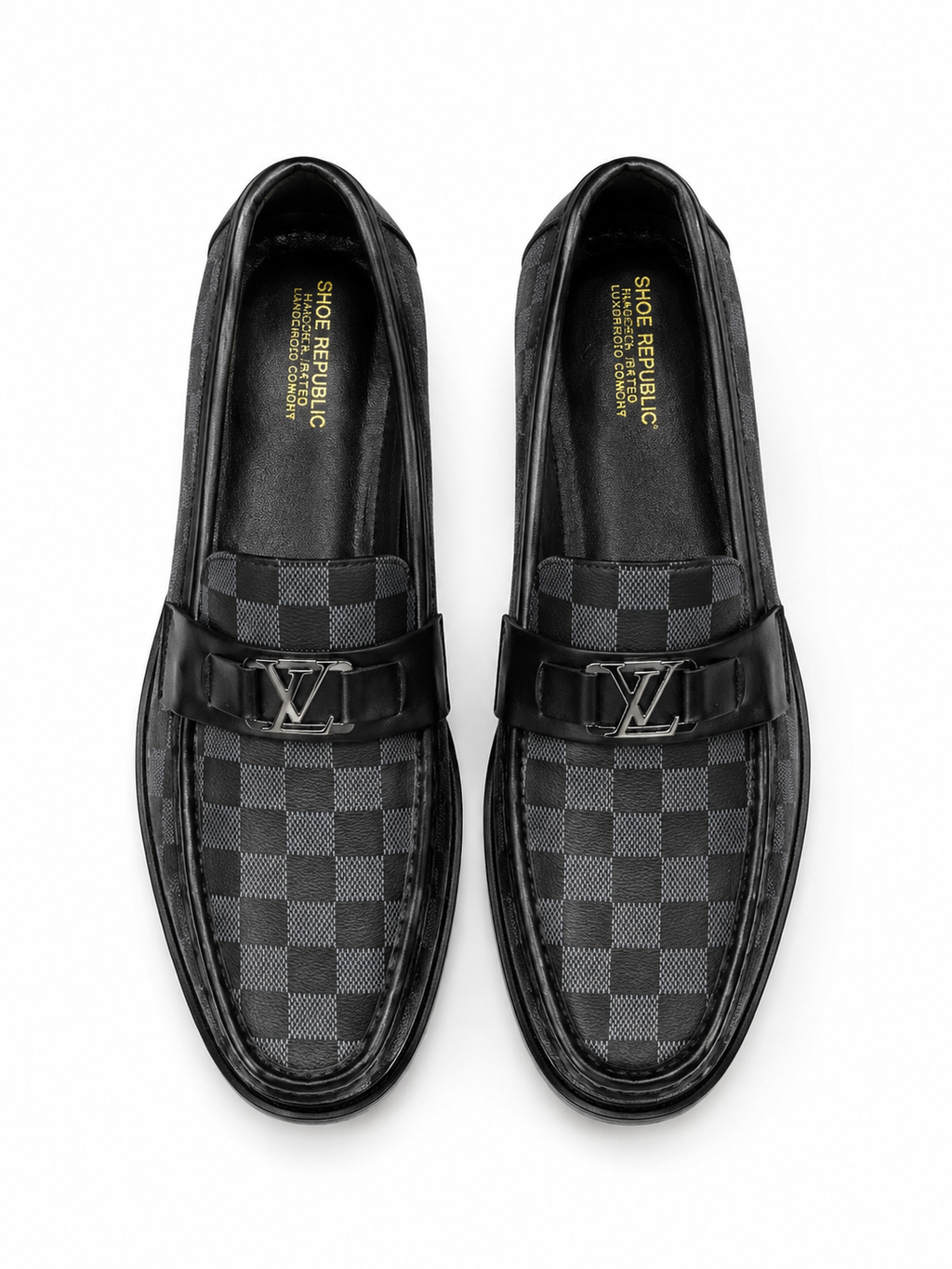 LV GREY CHECK LOAFER