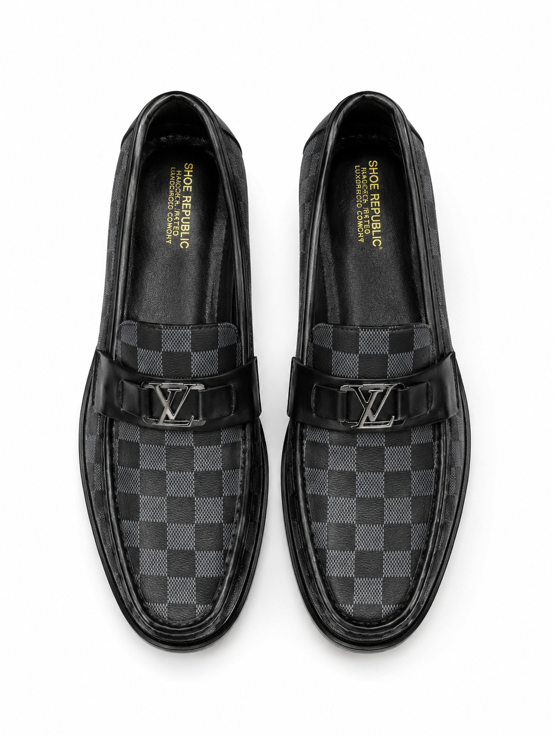LV GREY CHECK LOAFER