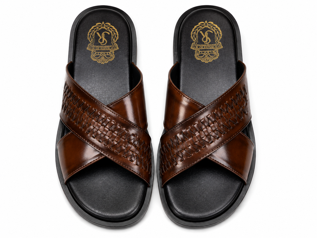 WOVEN CROSS SLIPPER
