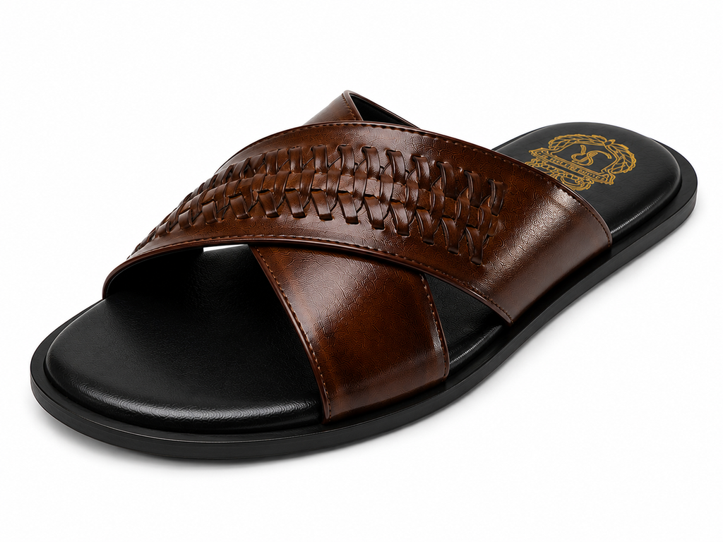WOVEN CROSS SLIPPER
