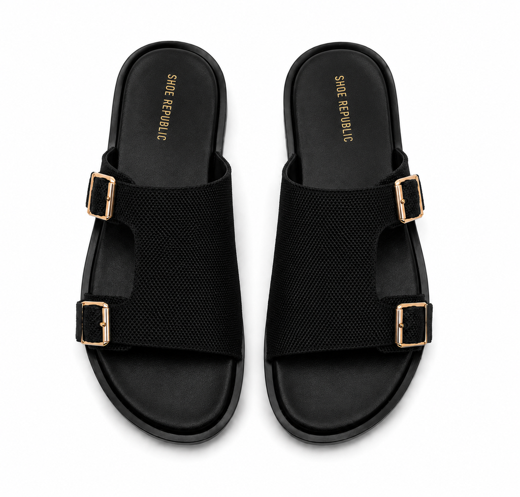DM JUTE BLACK SLIPPER