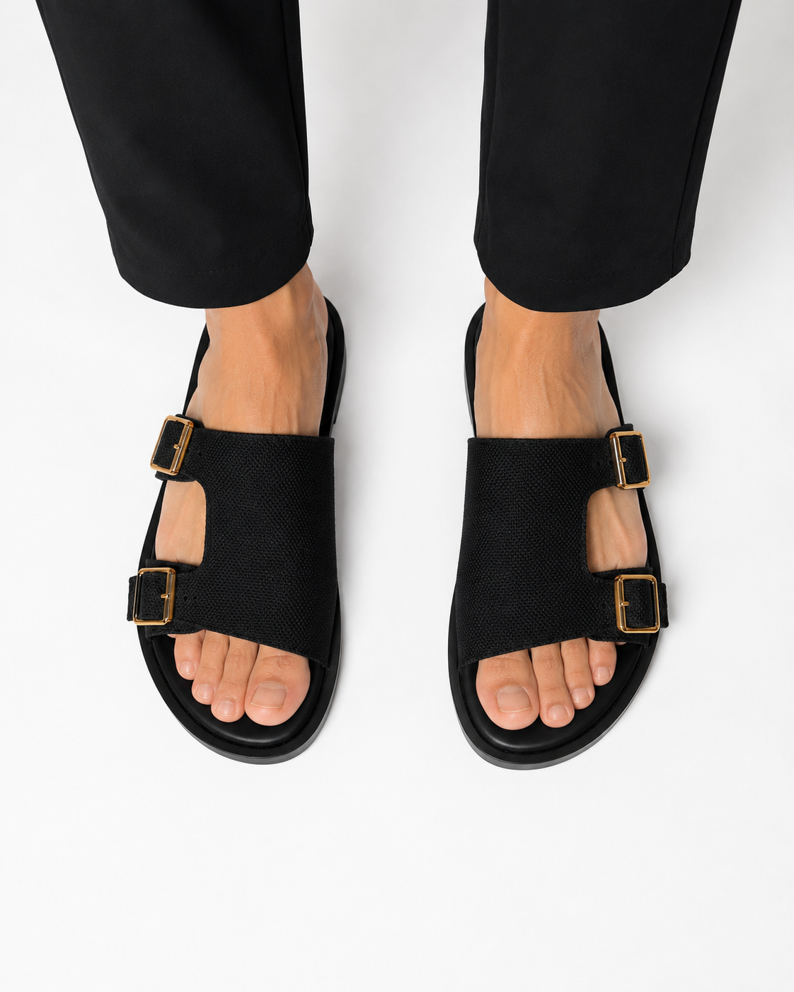 DM JUTE BLACK SLIPPER