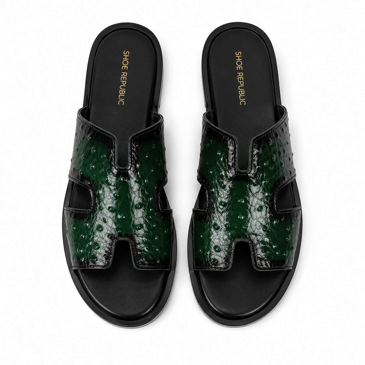 OSTRICH GREEN SLIPPER